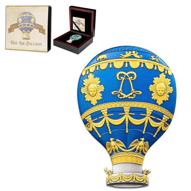 2023 Burundi 2 oz Silver Hot Air Balloon Shaped Coin .999 Fine