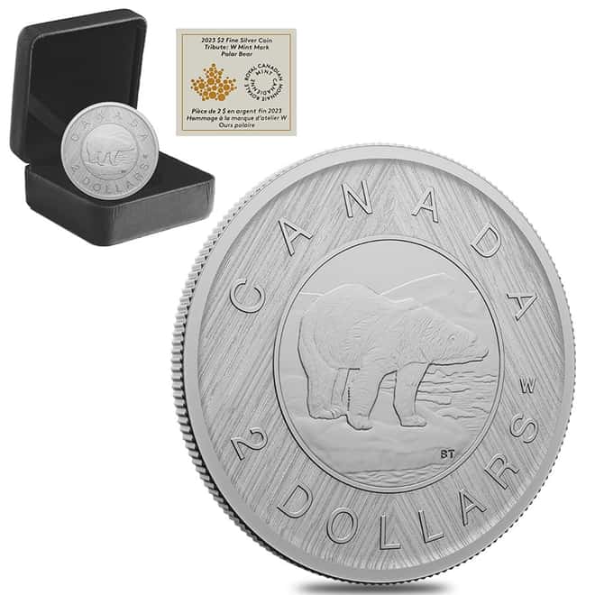2023 Canada 1 oz Silver W Mint Mark Polar Bear Tribute Coin