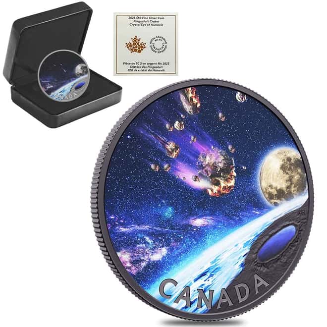 2023 Canada 5 oz Silver Pingualuit Crater - Crystal Eye of Nunavik Coin