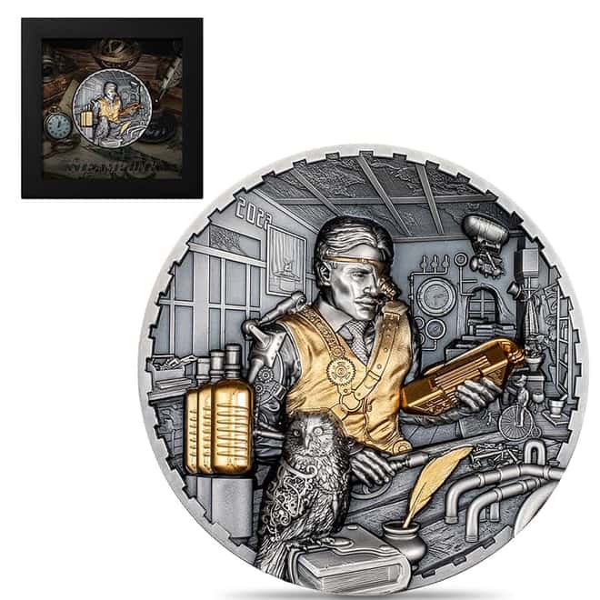 2023 Cook Islands 3 oz Silver Steampunk Science Lab Coin