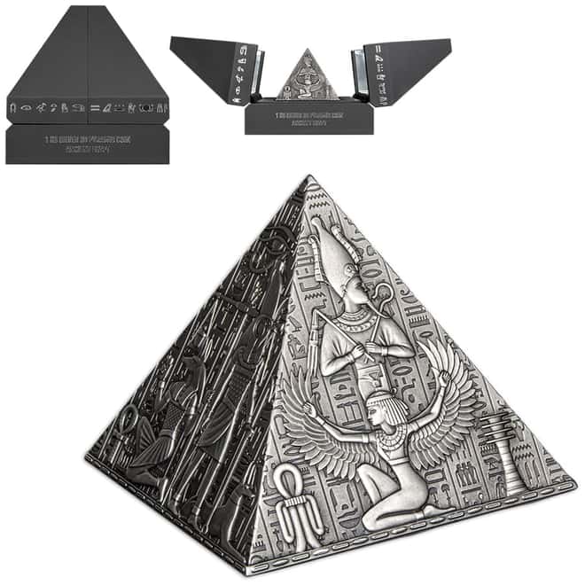 2023 Djibouti 1 kilo Silver Ancient Pyramid 3D Shaped Coin