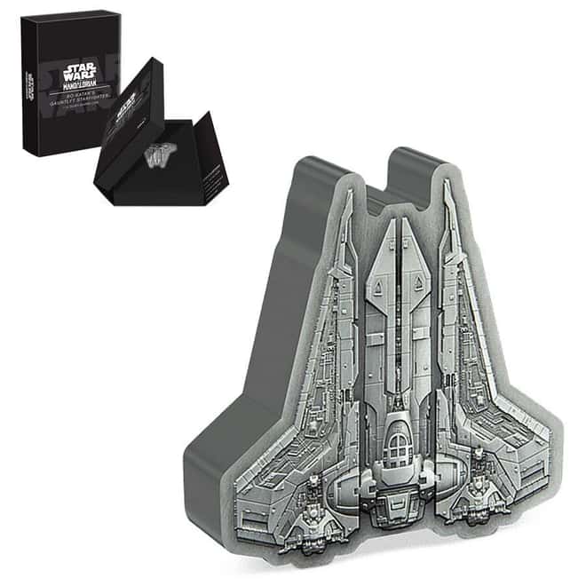 2023 Niue 1 oz Star Wars Mandalorian Bo-Katan's Gauntlet Starfighter Silver Coin