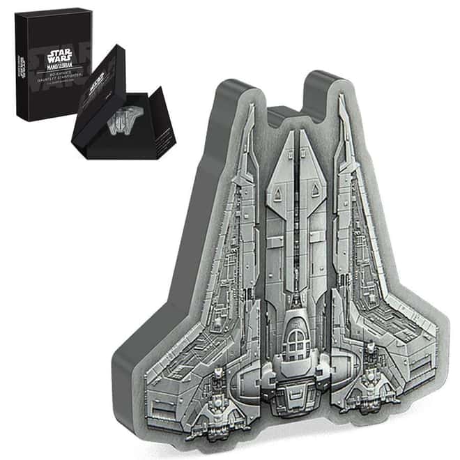 2023 Niue 3 oz Star Wars Mandalorian Bo-Katan's Gauntlet Starfighter Silver Coin