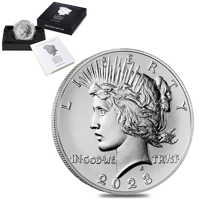 2023 Peace Silver Dollar .999 Fine (w/Box & COA)