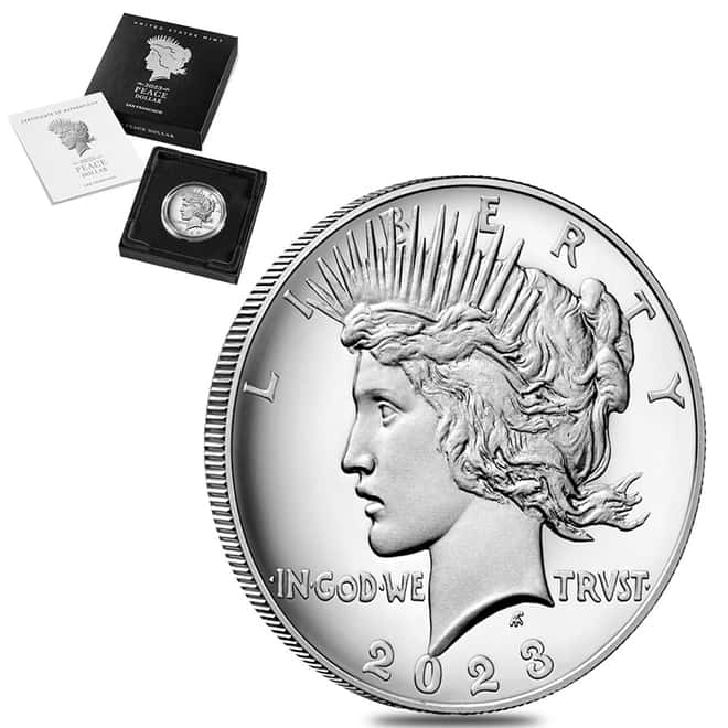 2023-S Peace Silver Dollar Proof Coin .999 Fine (w/Box & COA)