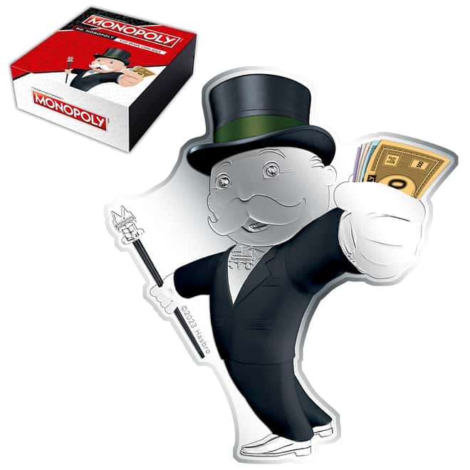 2023 Samoa 3 oz Silver Mr Monopoly Shaped Coin .999 Fine