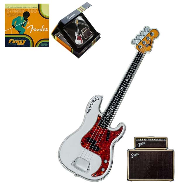 2023 SI 2 x 1 oz Silver Fender Precision Bass & Bassman Amp 2-Coin Set