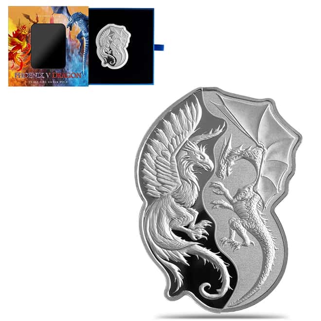 2023 SI 2 x 1 oz Silver Phoenix vs Dragon 2-Coin Set