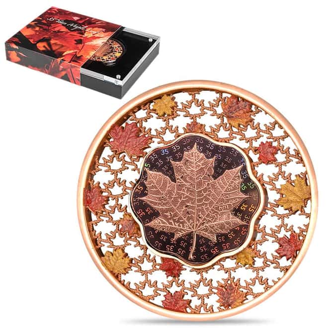 2023 Solomon Islands 2 oz Silver Filigree Maple Leaf Coin