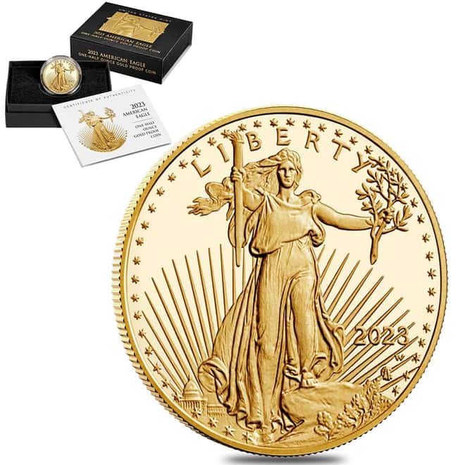 2023-W 1/2 oz $25 Proof Gold American Eagle (w/Box & COA)