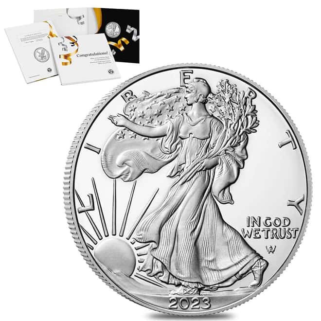 2023-W 1 oz Proof Silver American Eagle Congratulations Set