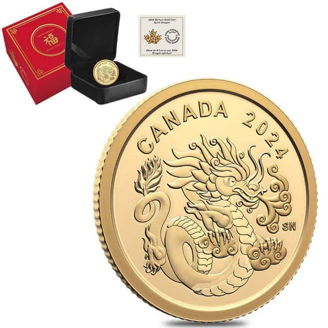 2024 Canada 1/20 oz Spirit Dragon Proof Gold Coin