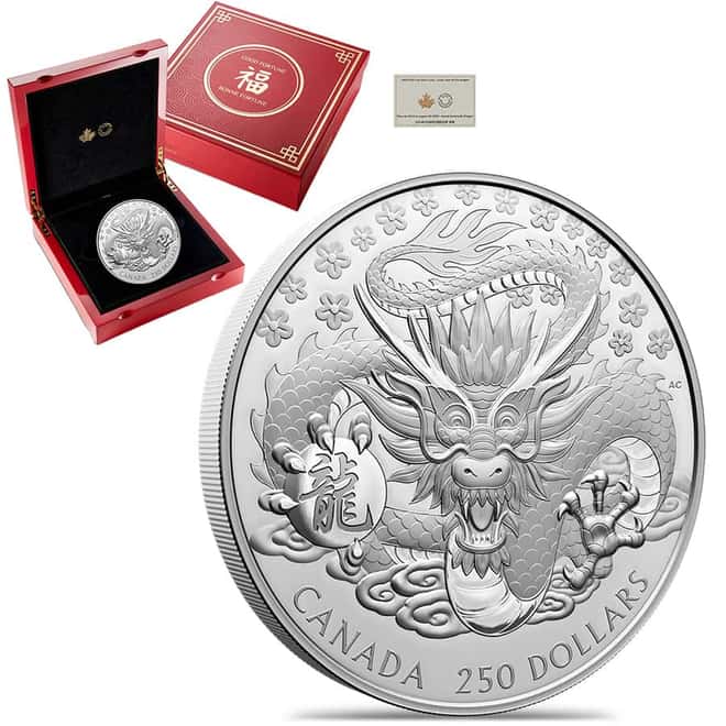 2024 Canada 1 Kilo Lunar Year of the Dragon Silver Coin