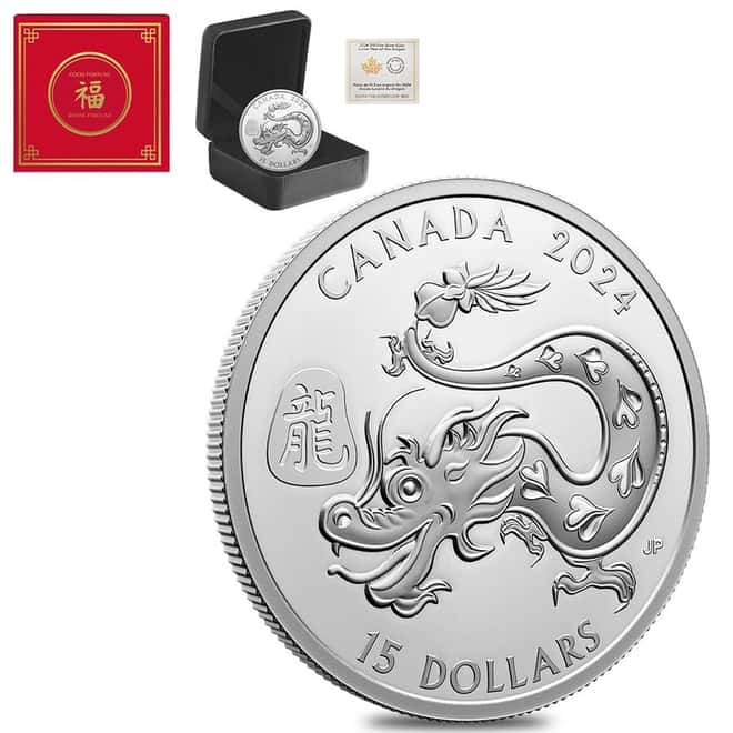 2024 Canada 1 oz Lunar Year of the Dragon Proof Silver Coin