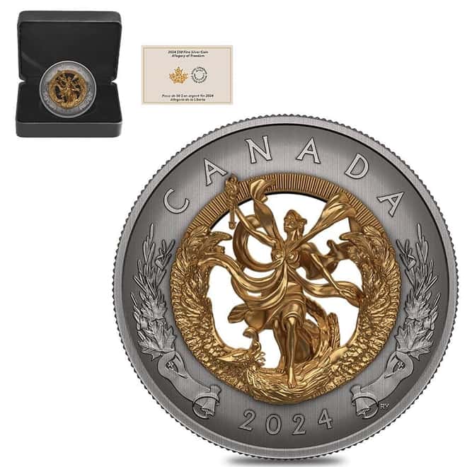 2024 Canada 4.6 oz Allegory of Freedom 3D Silver Coin