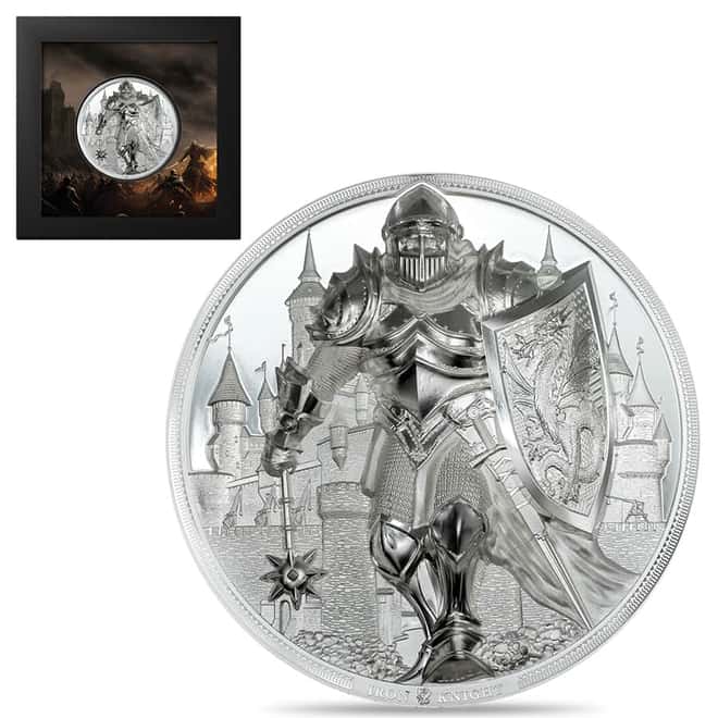 2024 Cook Islands 5 oz Silver Iron Knight Coin .9999 Fine