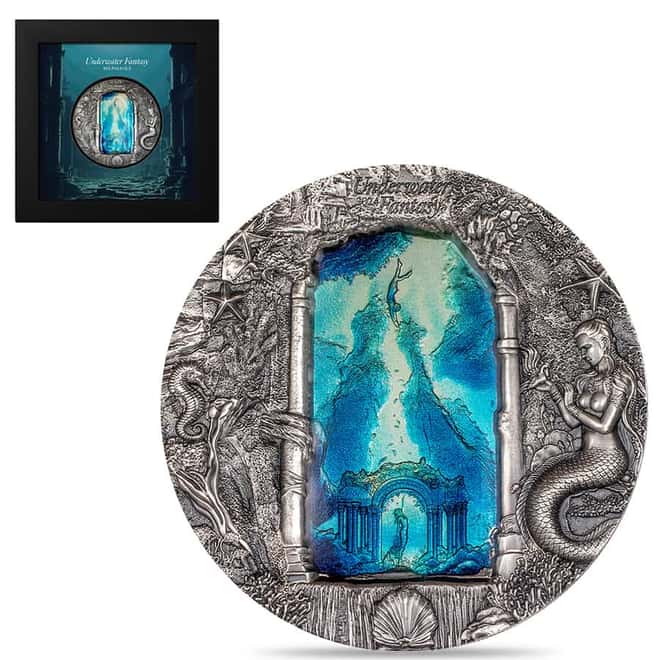 2024 Palau 3 oz Silver Underwater Fantasy Mermaids Coin