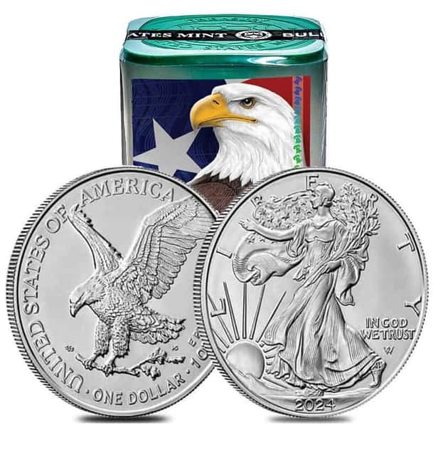 Eagle Sealed Tube of 20 - 2024 1 oz Silver American Eagle $1 Coin BU (Roll of 20)