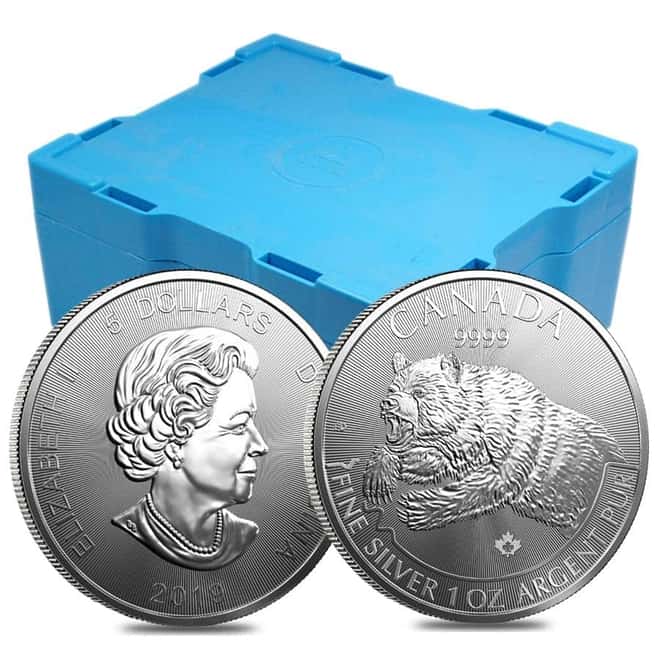 2019 1 oz Canadian Silver Grizzly Bear Predator Series $5 Coin .9999 Fine Silver