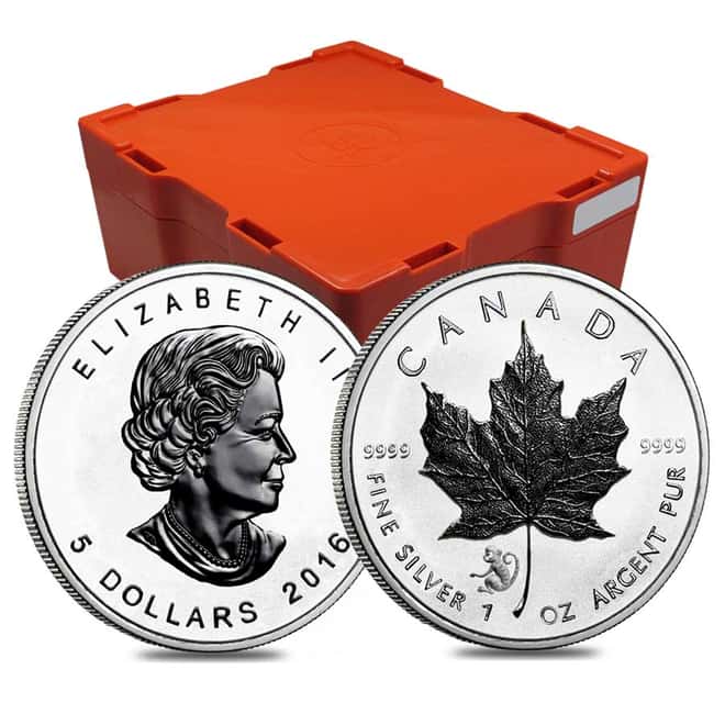Monster Box of 500 - 2016 1 oz Silver Canadian Maple Leaf Lunar Monkey Privy .9999 Fine $5 Coin (20 Roll,Tube of 25)