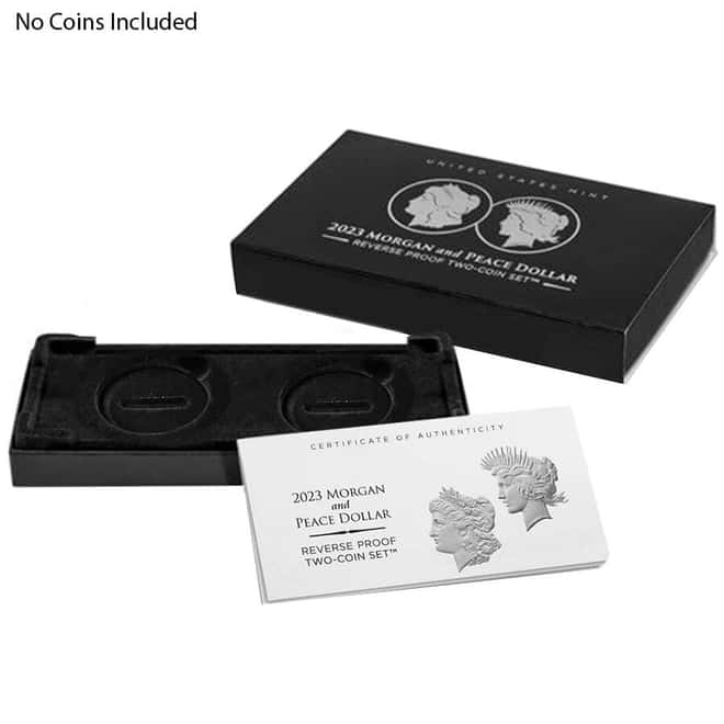 NO COIN - 2023-S Morgan and Peace Silver Dollar Reverse Proof Set (OEM Box & COA)