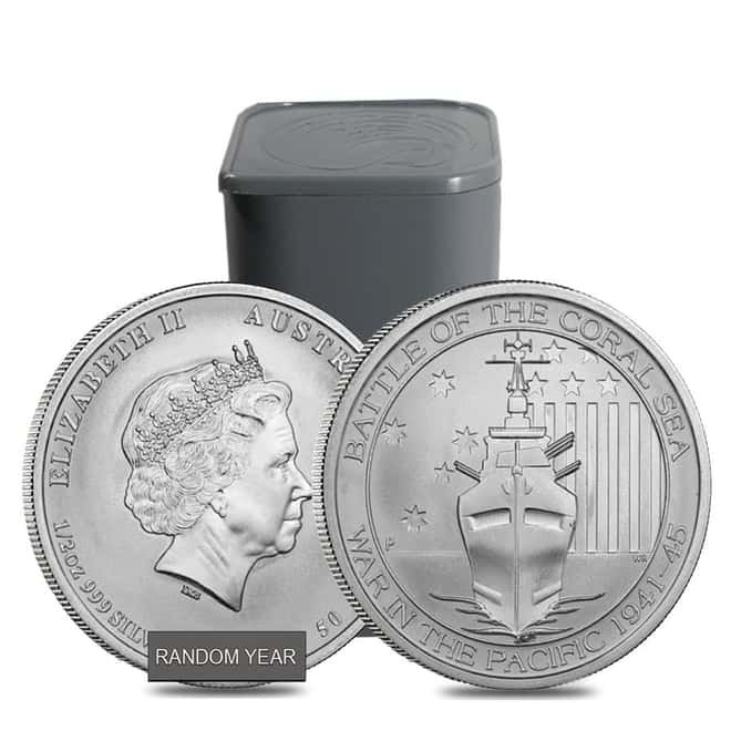 Australia 1/2 oz Silver Battle of the Coral Sea Coin Perth Mint .999 Fine BU (Random Year) 