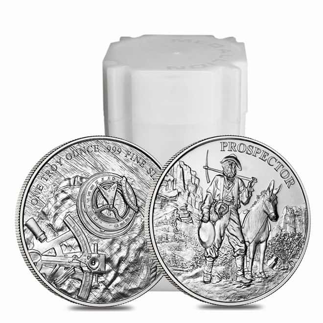 1 oz Prospector Silver Round .999 Fine