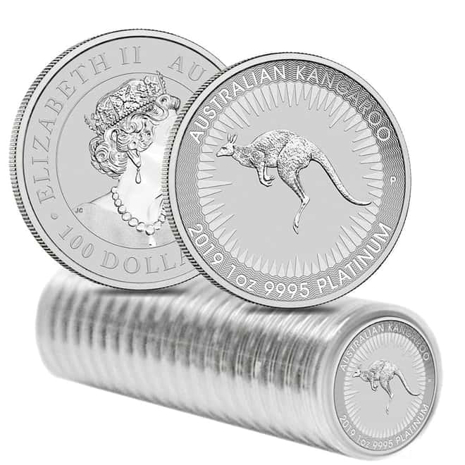 2019 1 oz Australian Platinum Kangaroo Perth Mint Coin .9995 Fine BU In Cap
