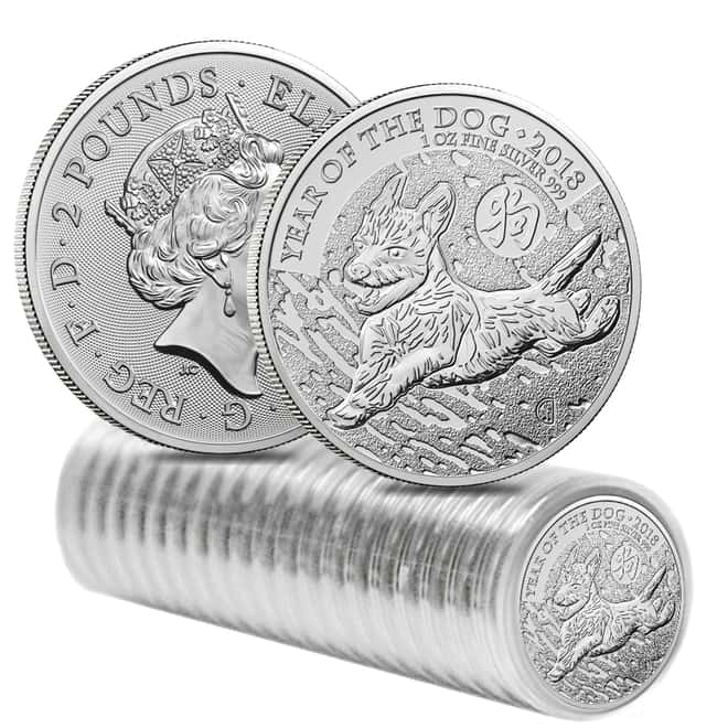 2018 Great Britain 1 oz Silver Year of the Dog Coin .999 Fine BU