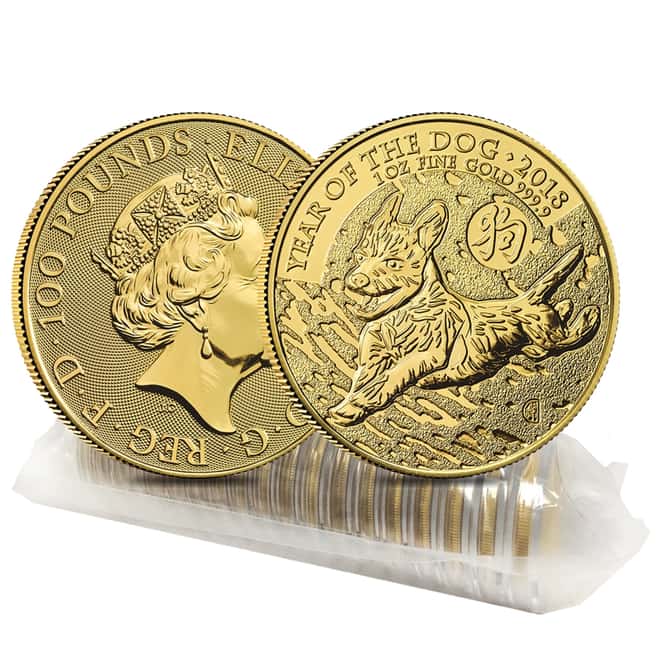 2018 Great Britain 1 oz Gold Year of the Dog Coin .9999 Fine BU