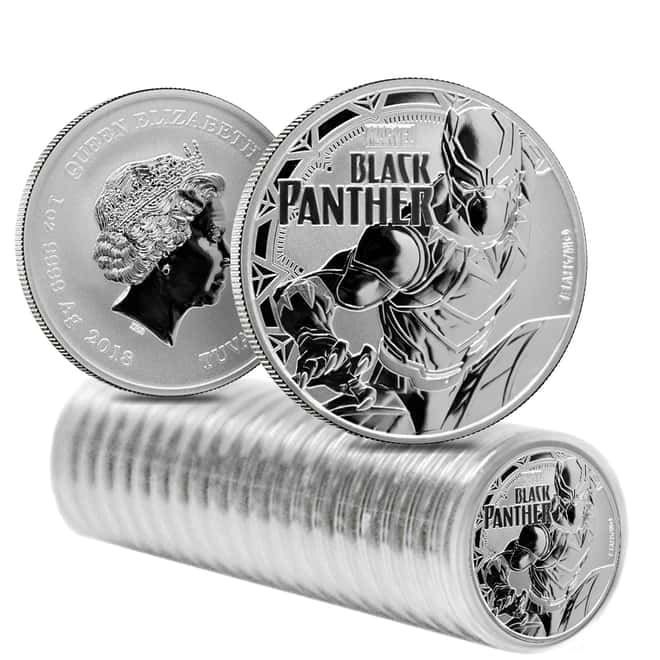 2018 1 oz Tuvalu Black Panther Marvel Series Silver Coin .9999 Fine Silver BU In Cap