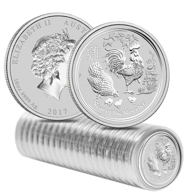 2017 10 oz Silver Lunar Year of The Rooster BU Australian Perth Mint (In Capsule)