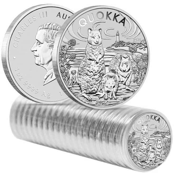 Roll of 20 - 2024 1 oz Silver Australian Quokka Perth Mint BU
