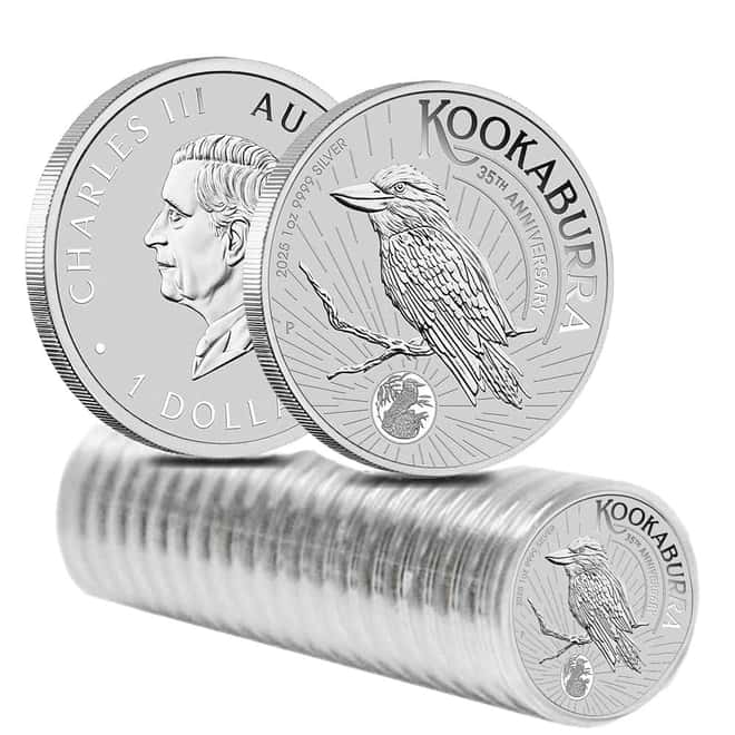 Roll of 20 - 2025 1 oz Silver Australian Kookaburra Perth Mint BU