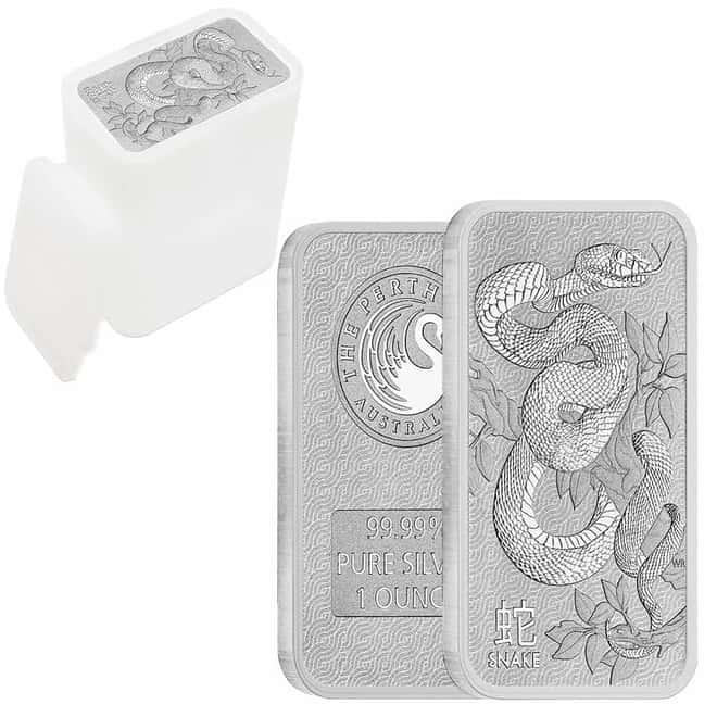 Tube of 20 - 1 oz Perth Mint Lunar Snake Silver Bar .9999 Fine