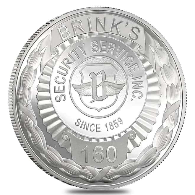 1.45 oz Brinks Silver Round .999 Fine