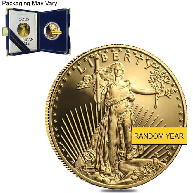 1 oz Proof Gold American Eagle $50 Coin w/Box & COA (Random Year)