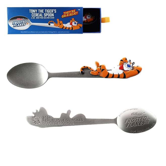 2024 Chad 1 oz Kellogg's Tony The Tiger Cereal Spoon Silver Coin