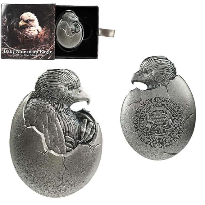 2024 Chad 2 oz Silver Baby American Eagle High Relief Coin .999 Fine