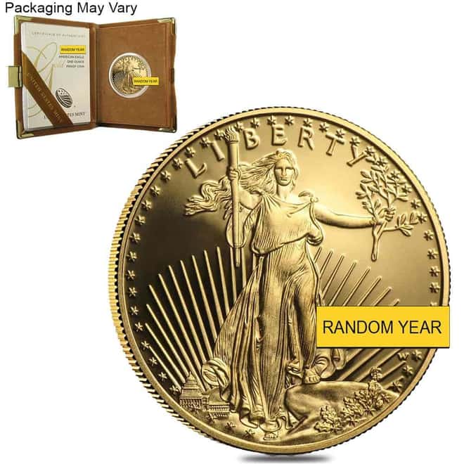 1 oz Proof Gold American Eagle $50 Coin w/Box & COA (Random Year)