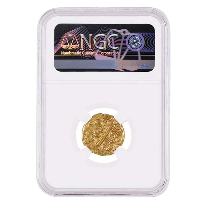 AH 1052//15 India Mughal Empire Shah Jahan Gold Mohur NGC XF Details
