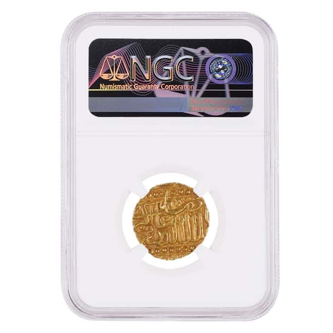 AH 984 (1576) India Mughal Empire Akbar Gold Mohur NGC UNC Details