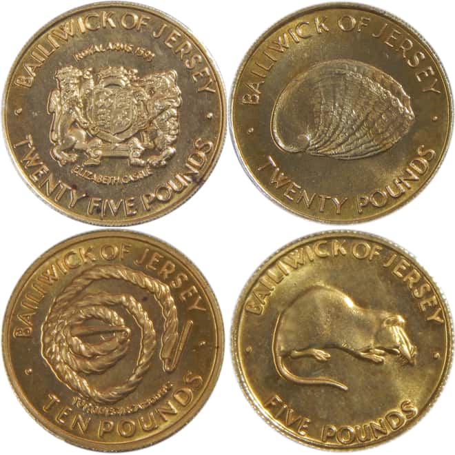 1972 Bailiwick of Jersey .923 oz 22k Proof Gold "Silver Wedding Anniversary" 4-coin Set