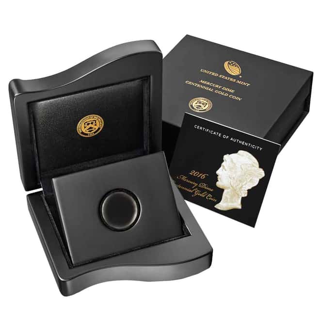 2016 Mercury Dime Centennial Gold Coin (OEM Box & COA)