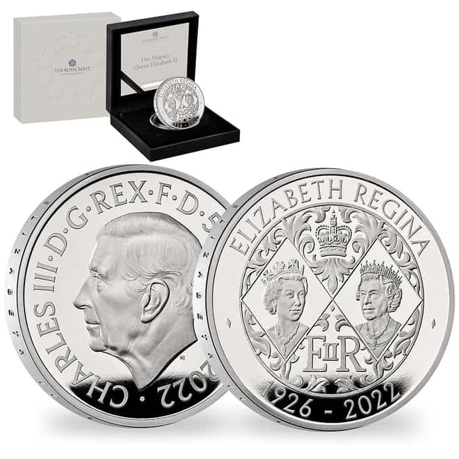 2022 Great Britain 56.56 gram Queen Elizabeth II Piedfort Proof Silver Coin .925 Fine (w/Box & COA)
