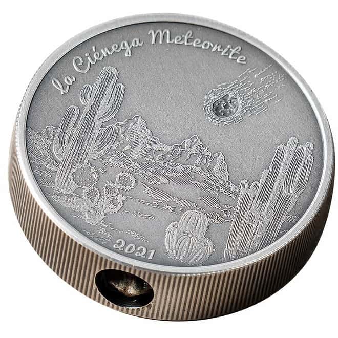 2021 1 oz Silver La Cienega Meteorite Coin Cook Islands .999 Fine (w/Box & COA)