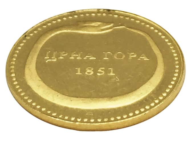 1851 2-Talira Montenegro Gold Perun Proof Coin