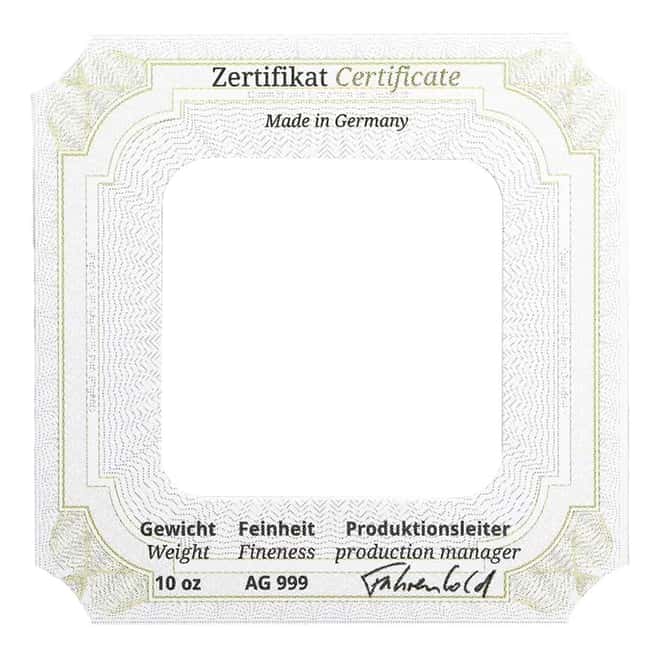 10 oz Geiger Original Square Silver Bar .999 Fine (In Assay)