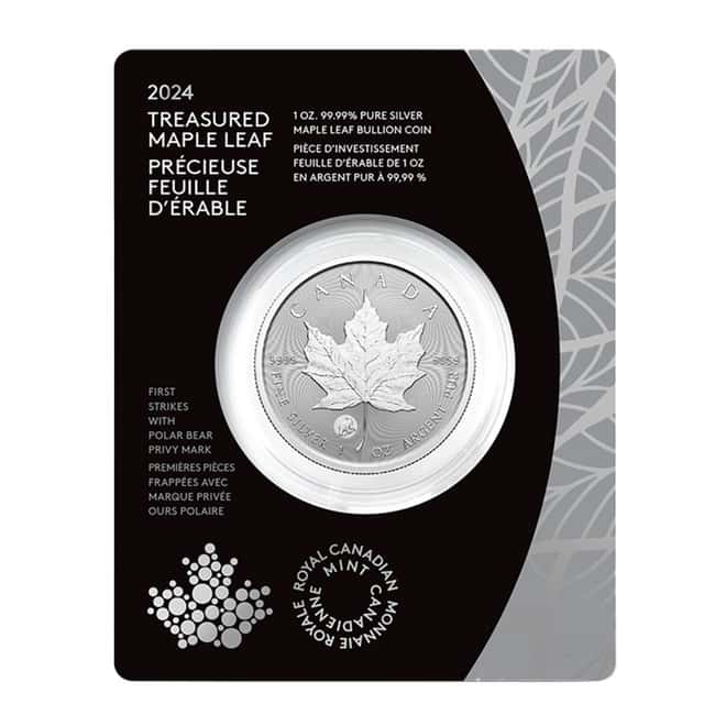 2024 Canada 1 oz Treasured Silver Maple Leaf Polar Bear Privy Coin First Strikes