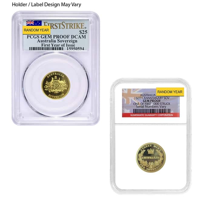 Australia Proof Gold Sovereign Perth Mint NGC / PCGS Gem PF (Random Year)